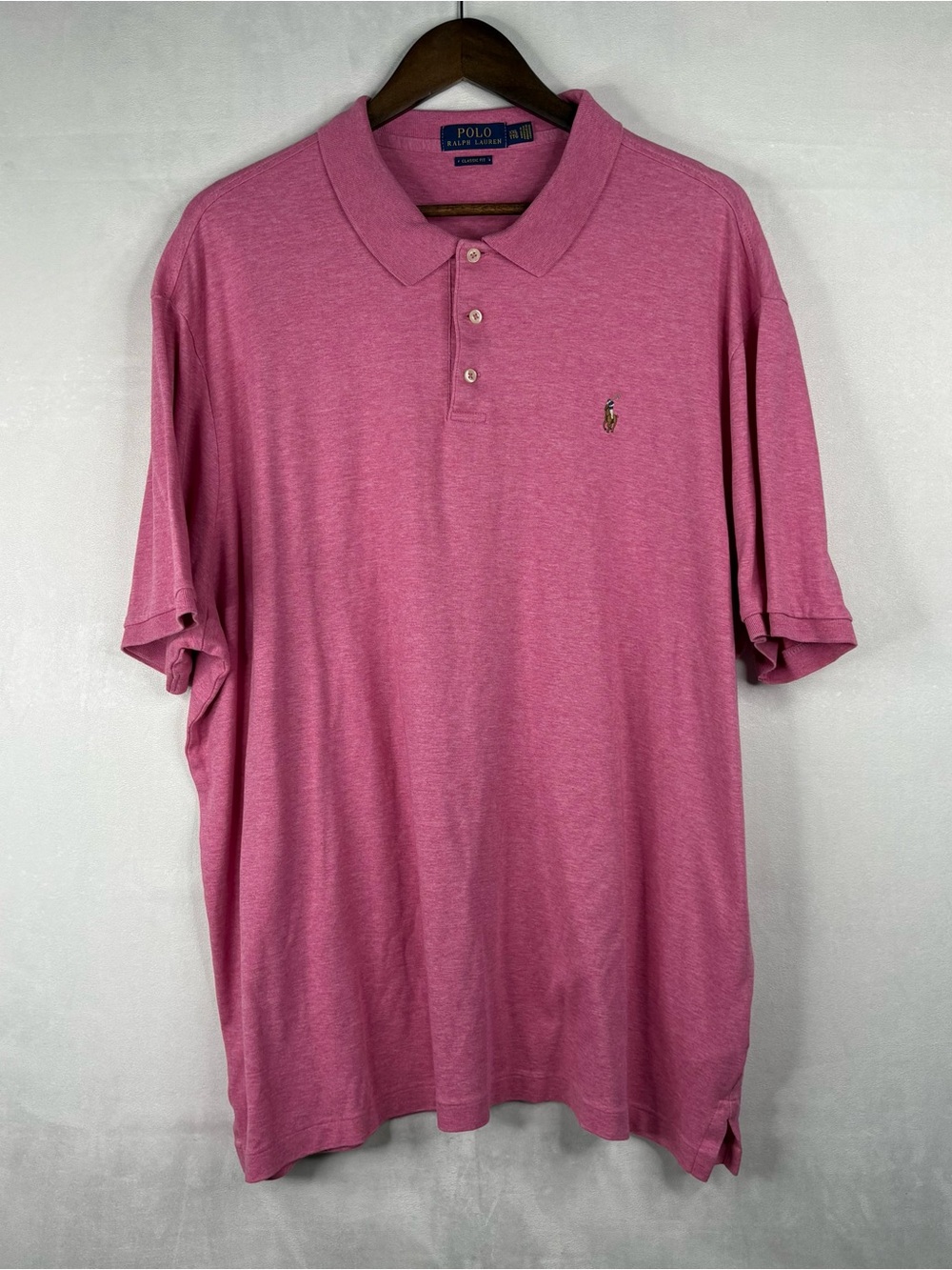 Polo Ralph Lauren Polo Shirt Mens XXL Pink Classic Fit Short Sleeve Pony Logo
